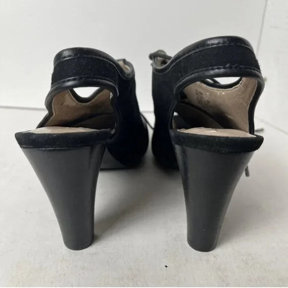 Isaac Mizrahi Live Imtessa Black Lace Slingback Heels 6M - Picture 11 of 16